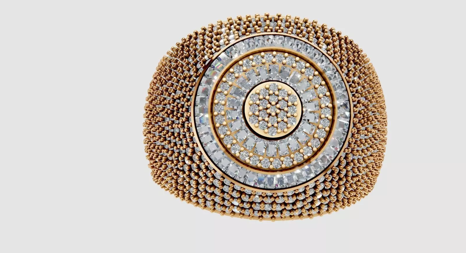 massive dome diamond ring 3D print model