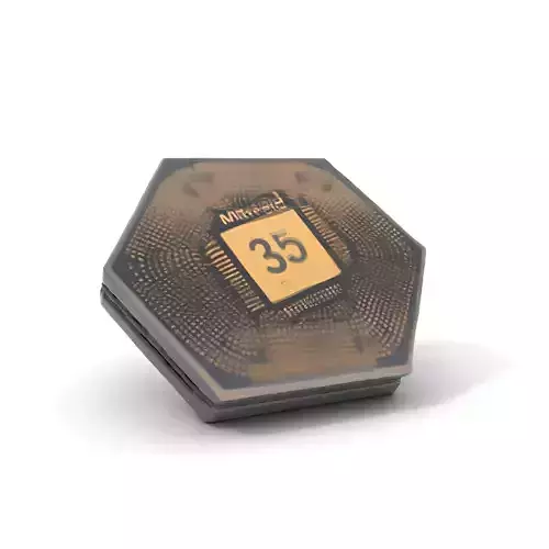 Gold Hexagon Chip model pack Low-poly 3D model