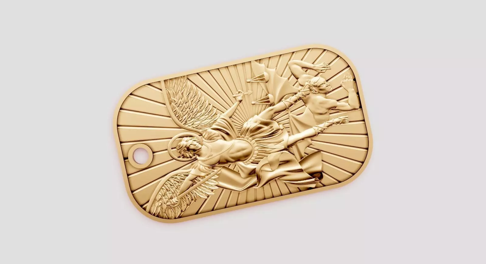 St Michael Pendant 3D print model_2