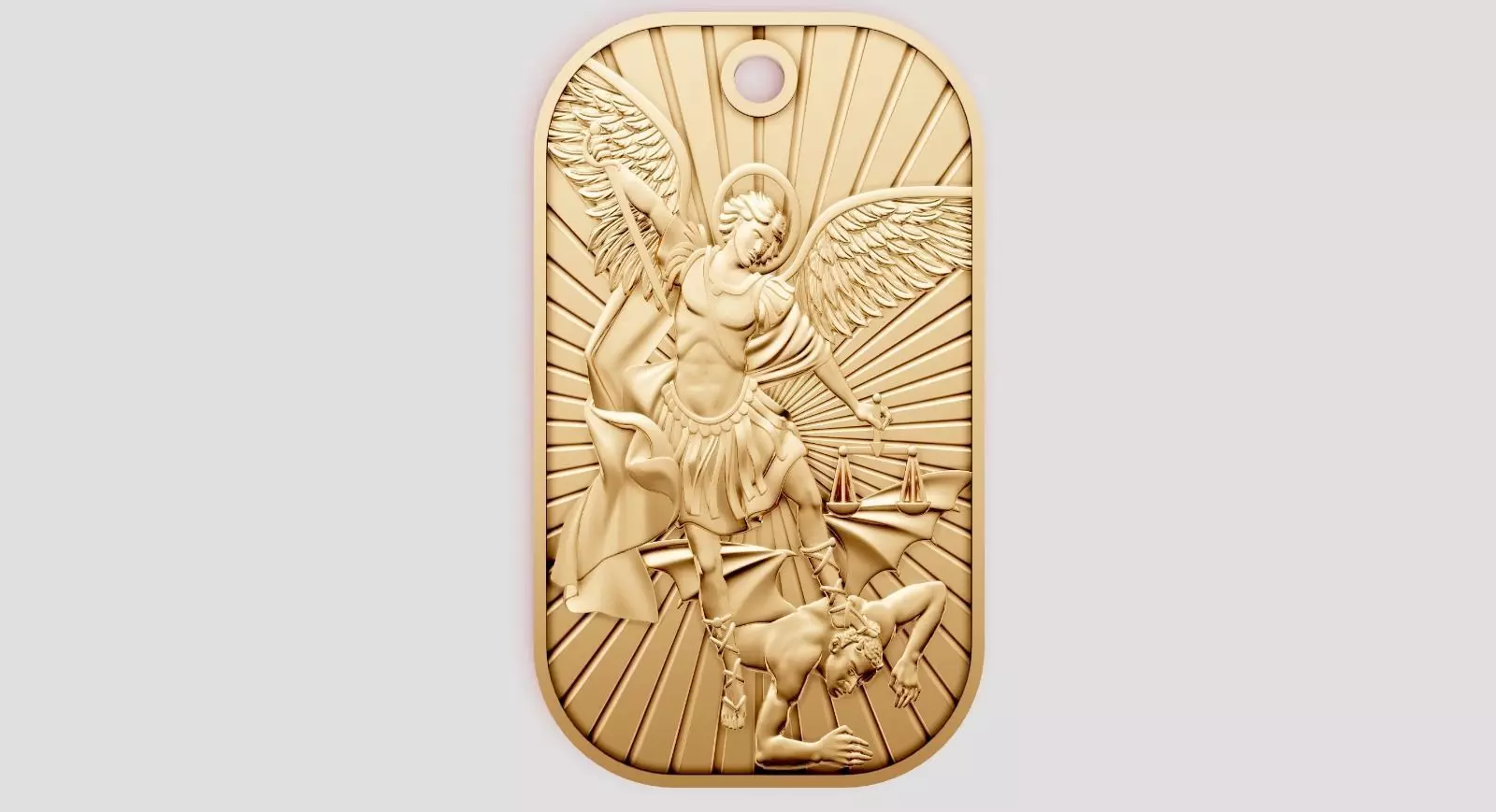 St Michael Pendant 3D print model_0