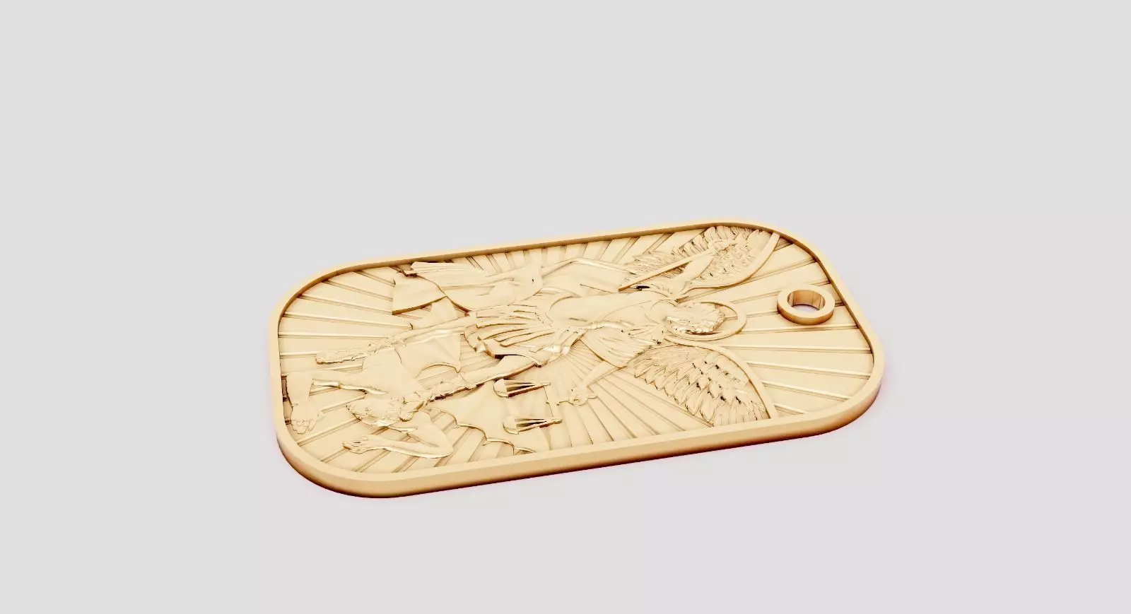 St Michael Pendant 3D print model_1