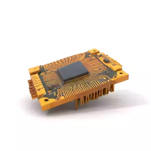Golden Circuit Chip model pack Low-poly 3D model