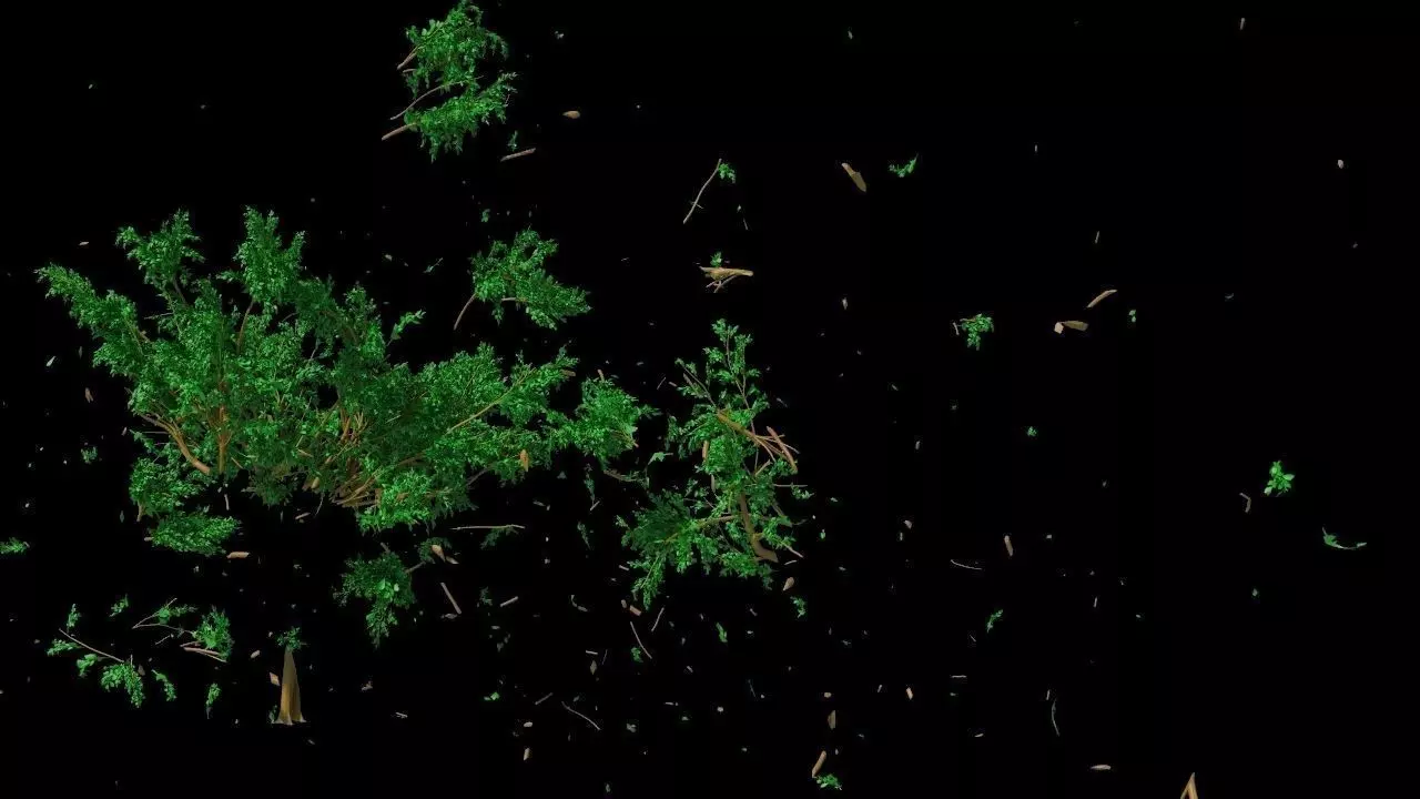 Houdini Tree Destruction Asset Low-poly 3D model