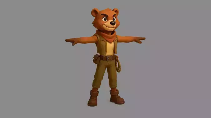 Bear Adventure   3D Character Low-poly 3D model