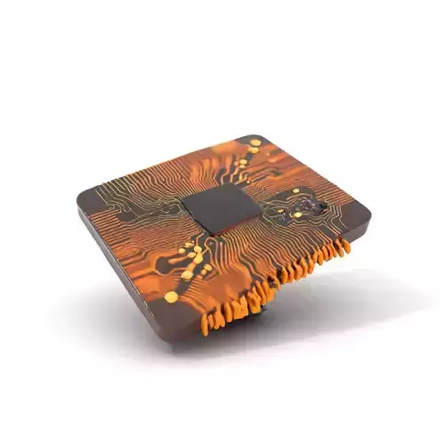 Golden Circuit Chip model pack Low-poly 3D model