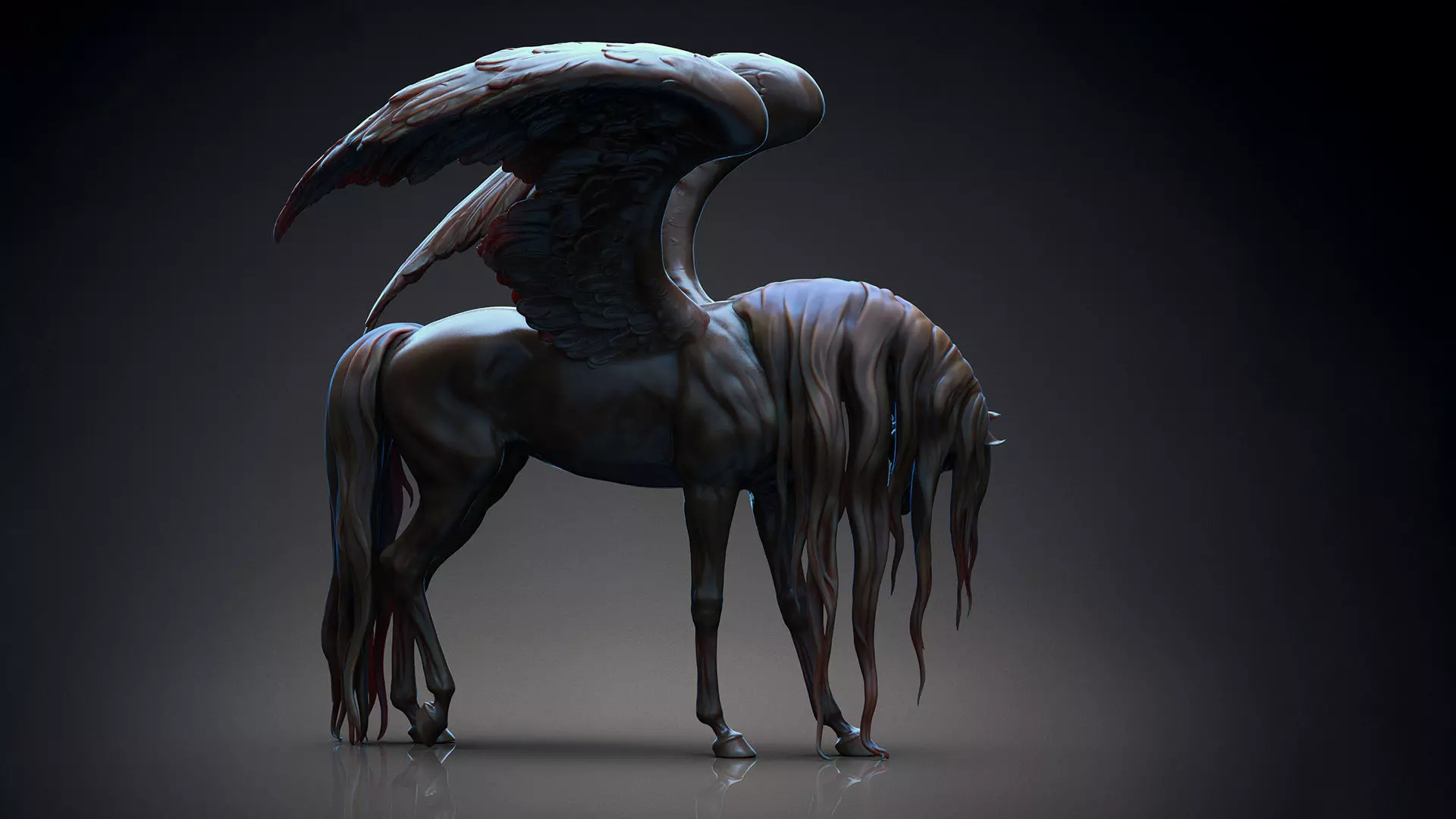 Pegasus - 3D Sculpting - High Poly  3D print model_5