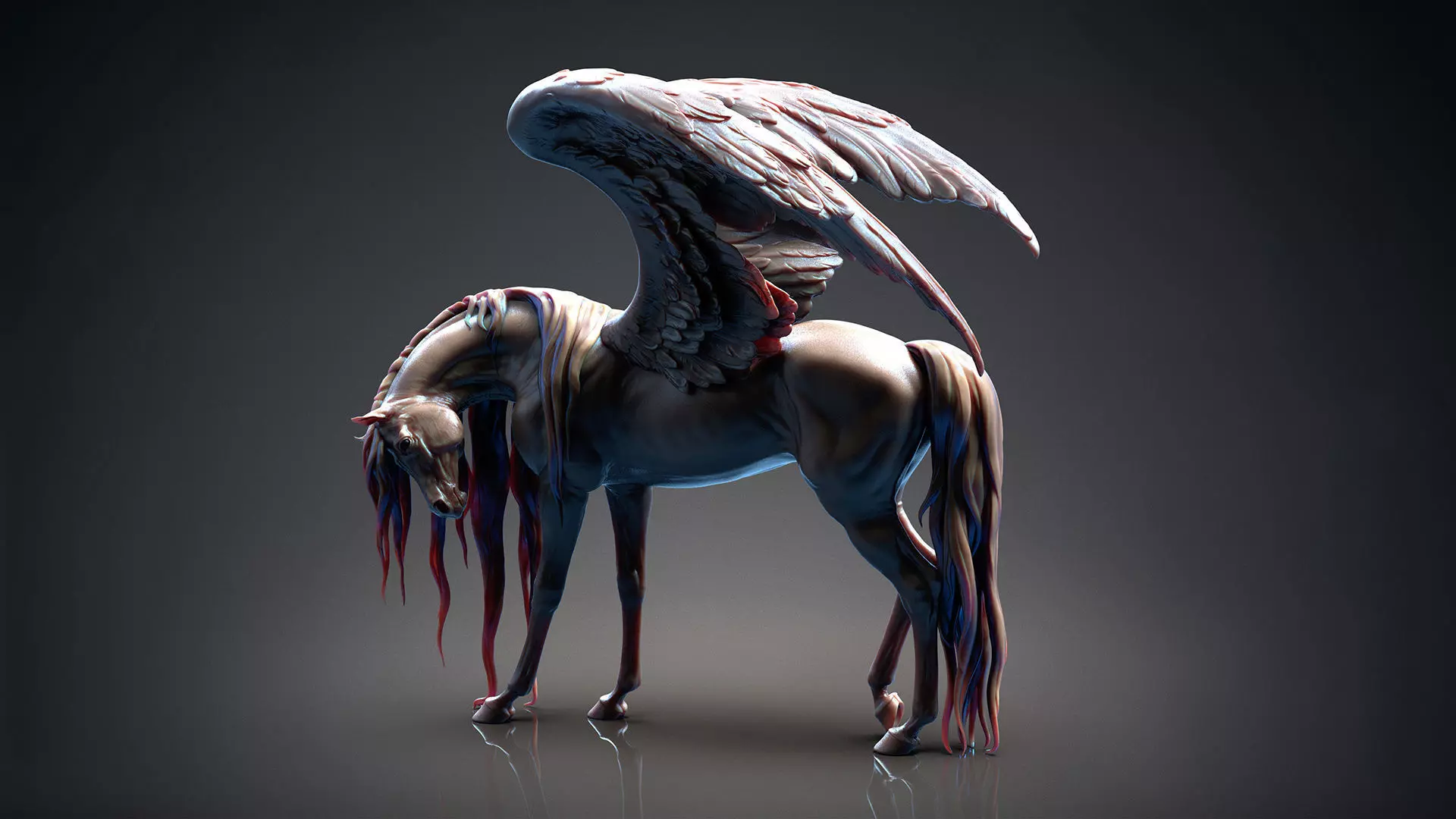 Pegasus - 3D Sculpting - High Poly  3D print model_9