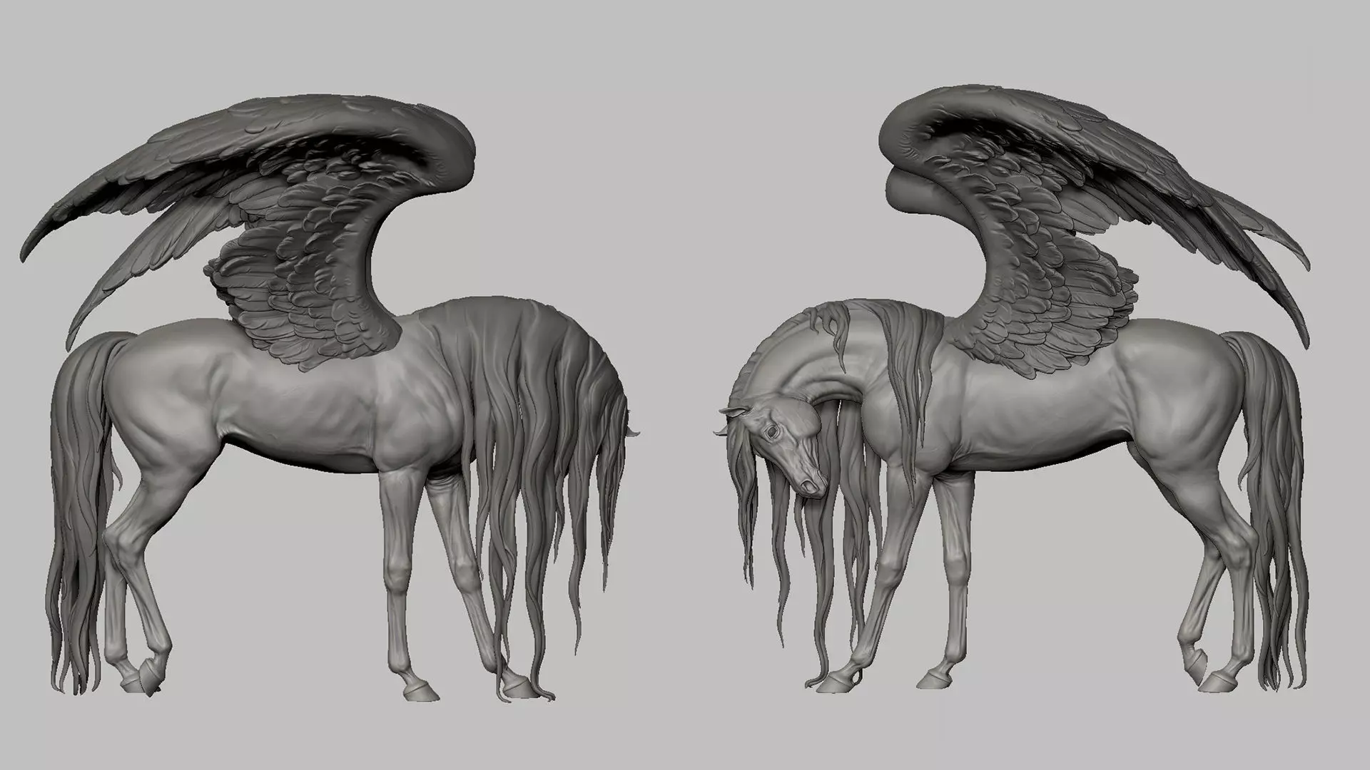 Pegasus - 3D Sculpting - High Poly  3D print model_6