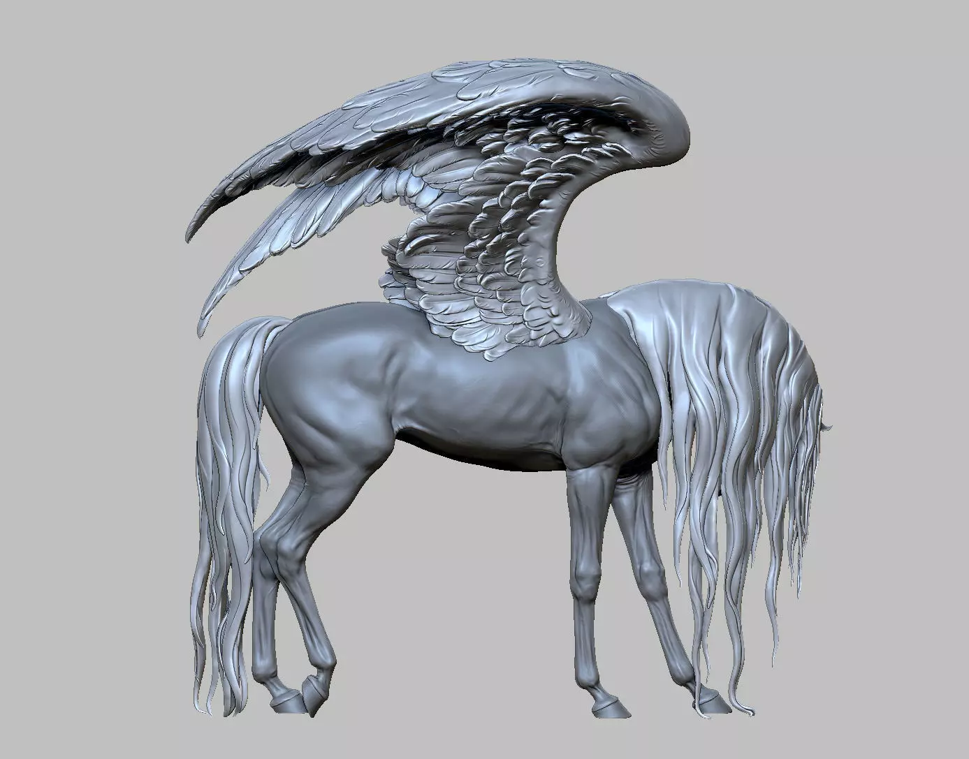 Pegasus - 3D Sculpting - High Poly  3D print model_19