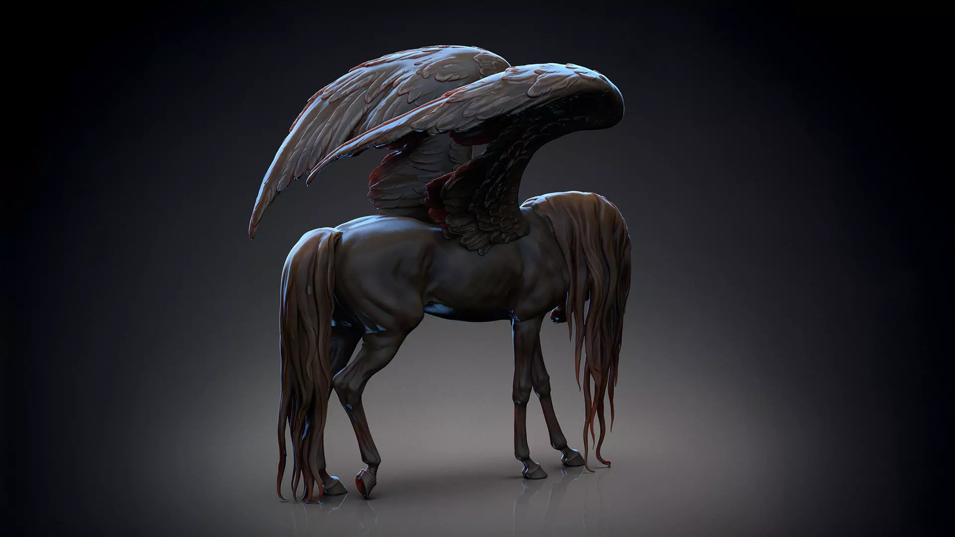 Pegasus - 3D Sculpting - High Poly  3D print model_11