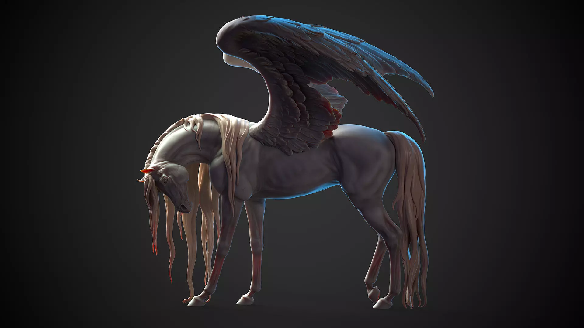 Pegasus - 3D Sculpting - High Poly  3D print model_15