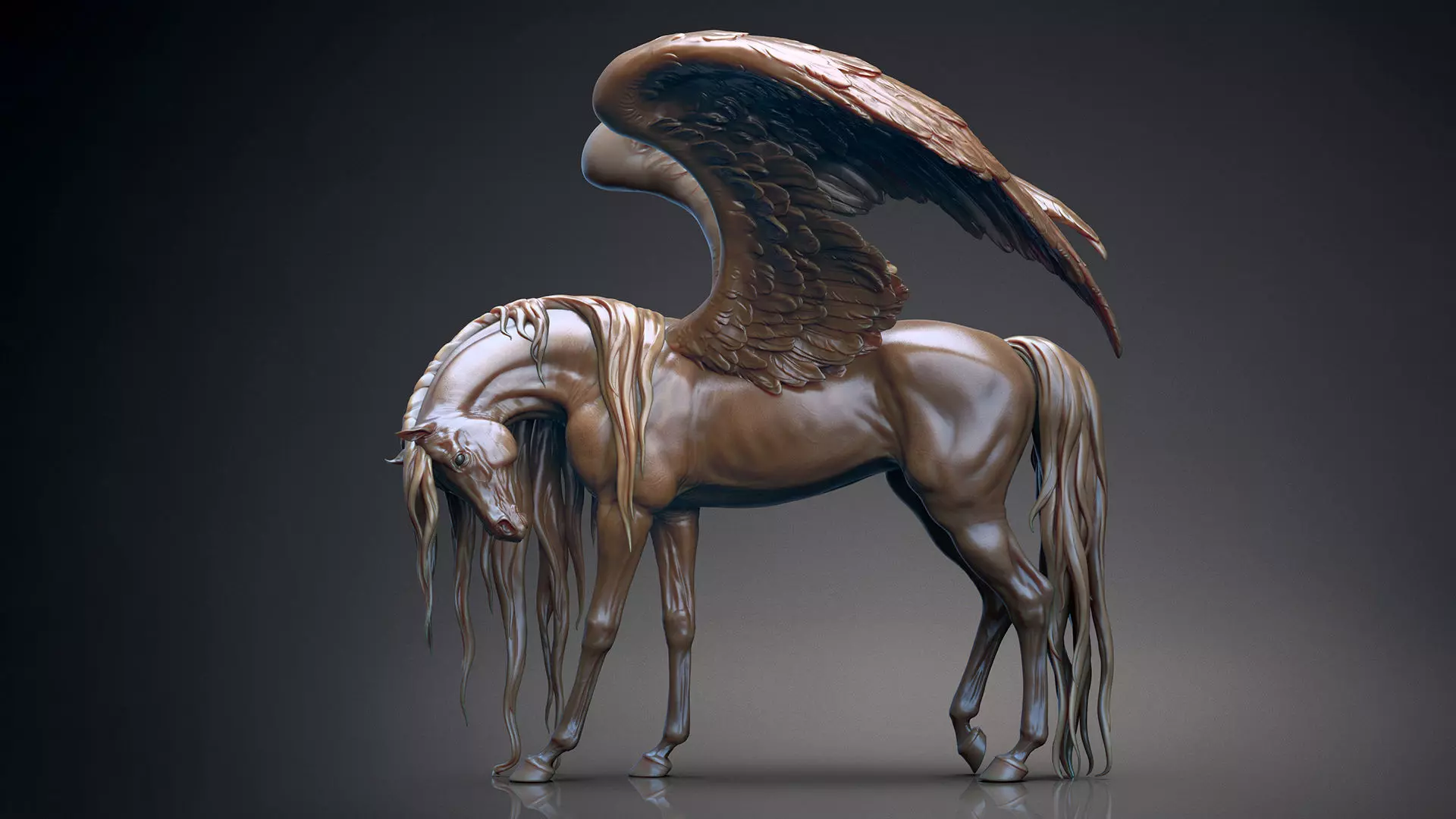Pegasus - 3D Sculpting - High Poly  3D print model_4