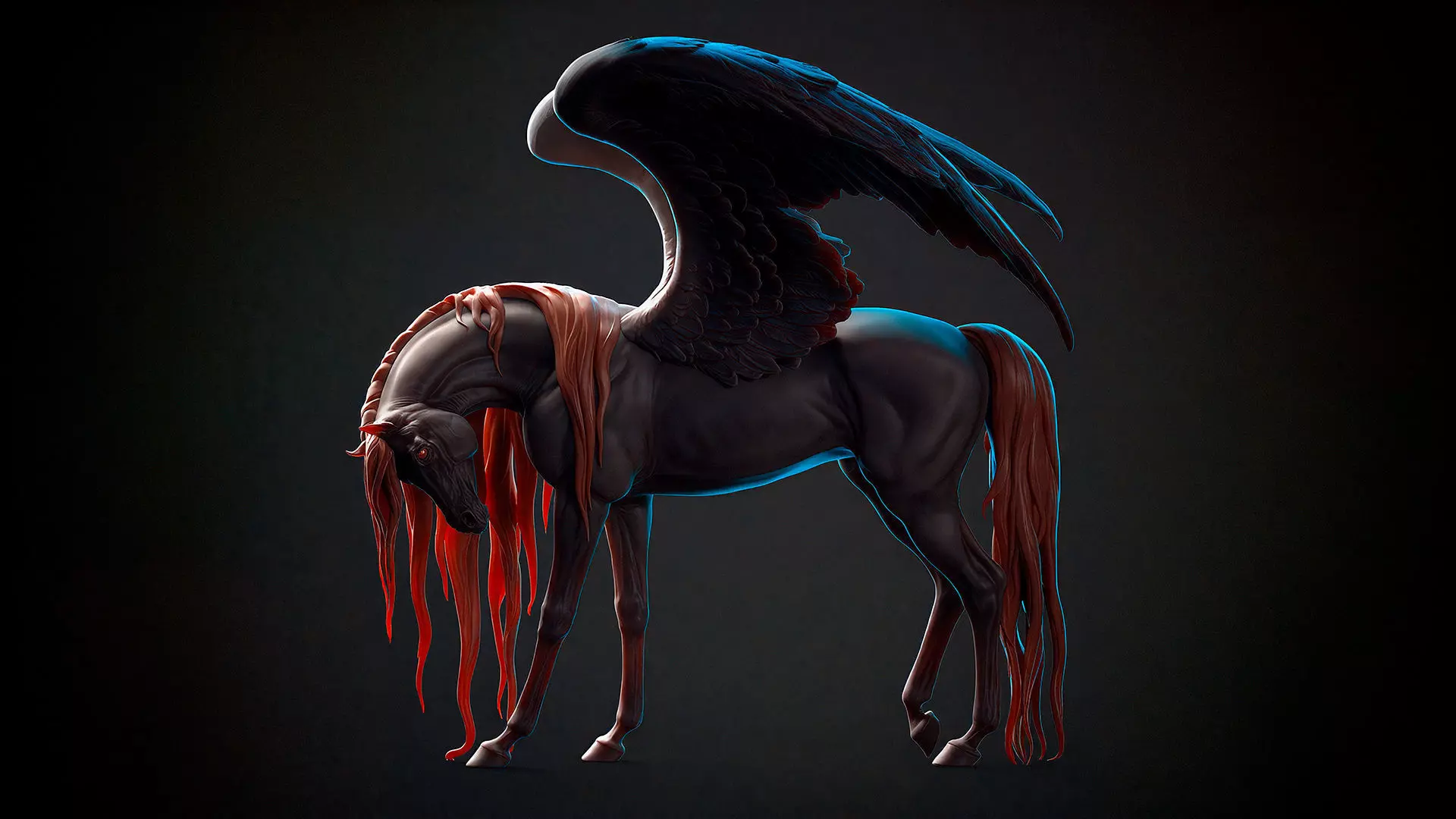 Pegasus - 3D Sculpting - High Poly  3D print model_17