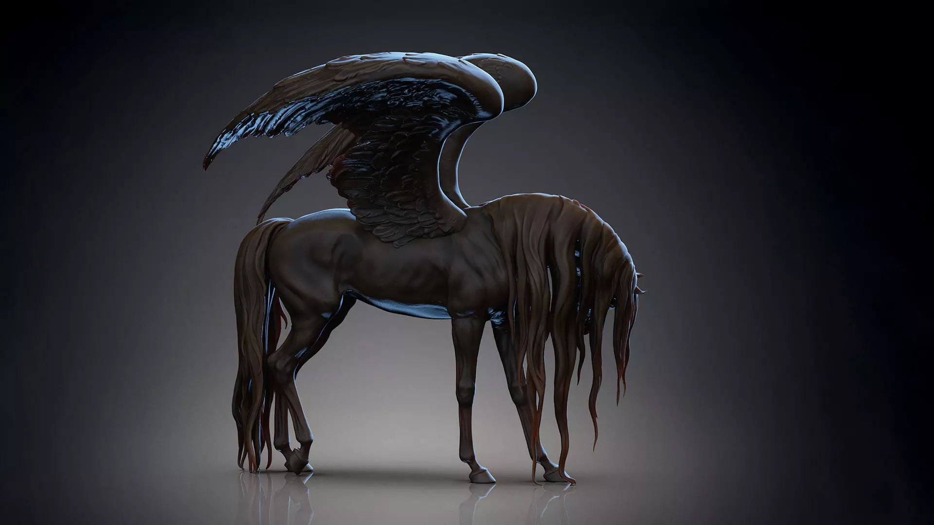 Pegasus - 3D Sculpting - High Poly  3D print model_12