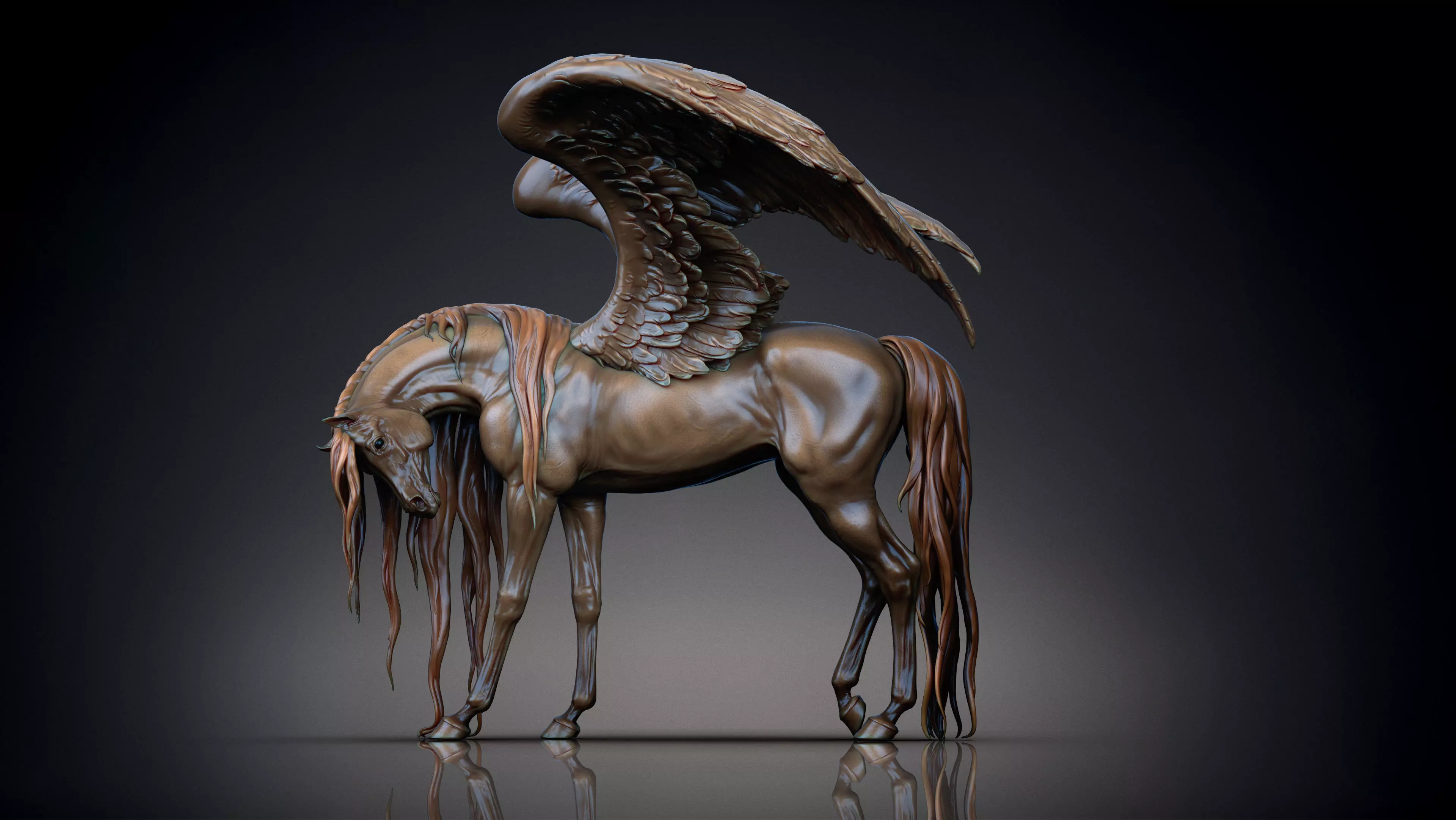 Pegasus - 3D Sculpting - High Poly  3D print model_16