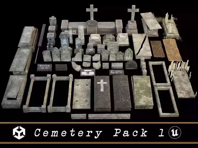 Cemetery Pack 1 3D Model Collection