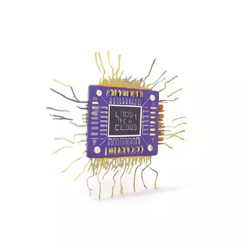 Purple Microchip model pack Low-poly 3D model