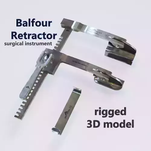 Balfour Retractor surgical Low-poly 3D model