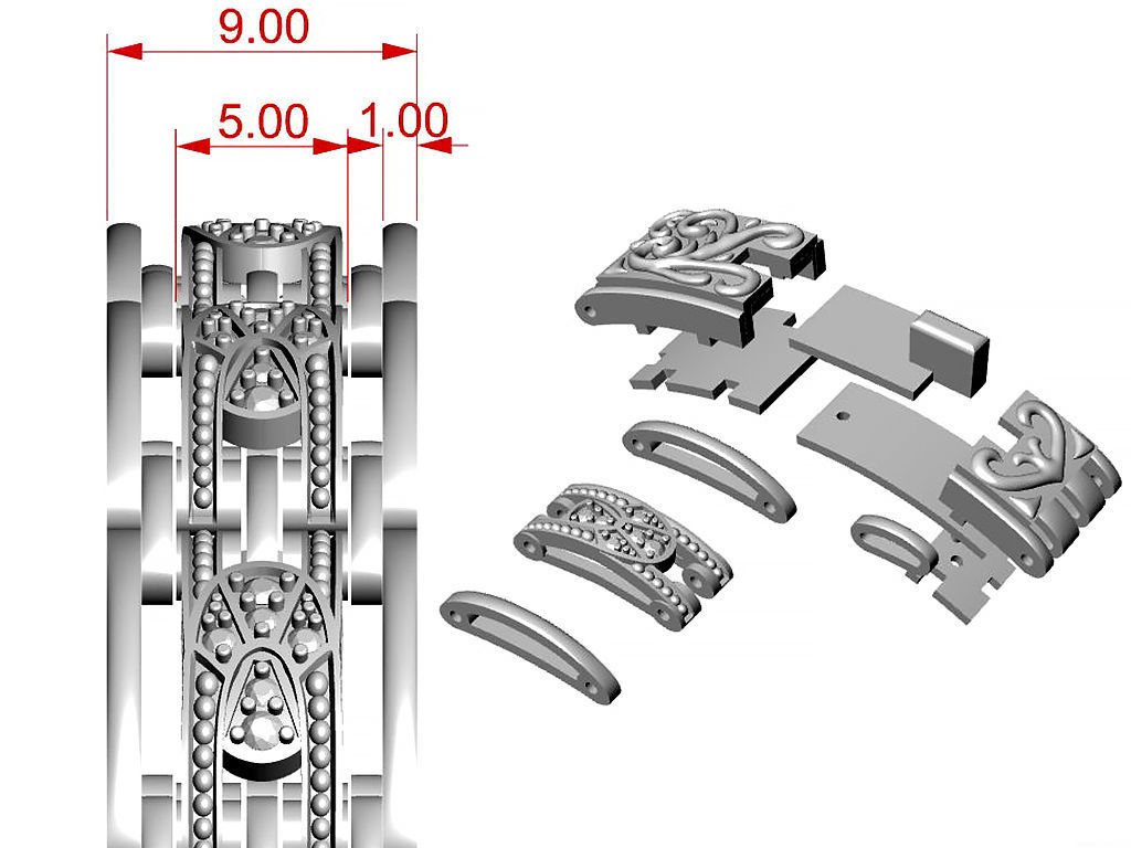 Bracelet 3D print model_1