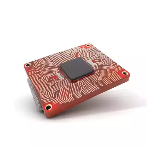 Red Circuit Chip model pack Low-poly 3D model