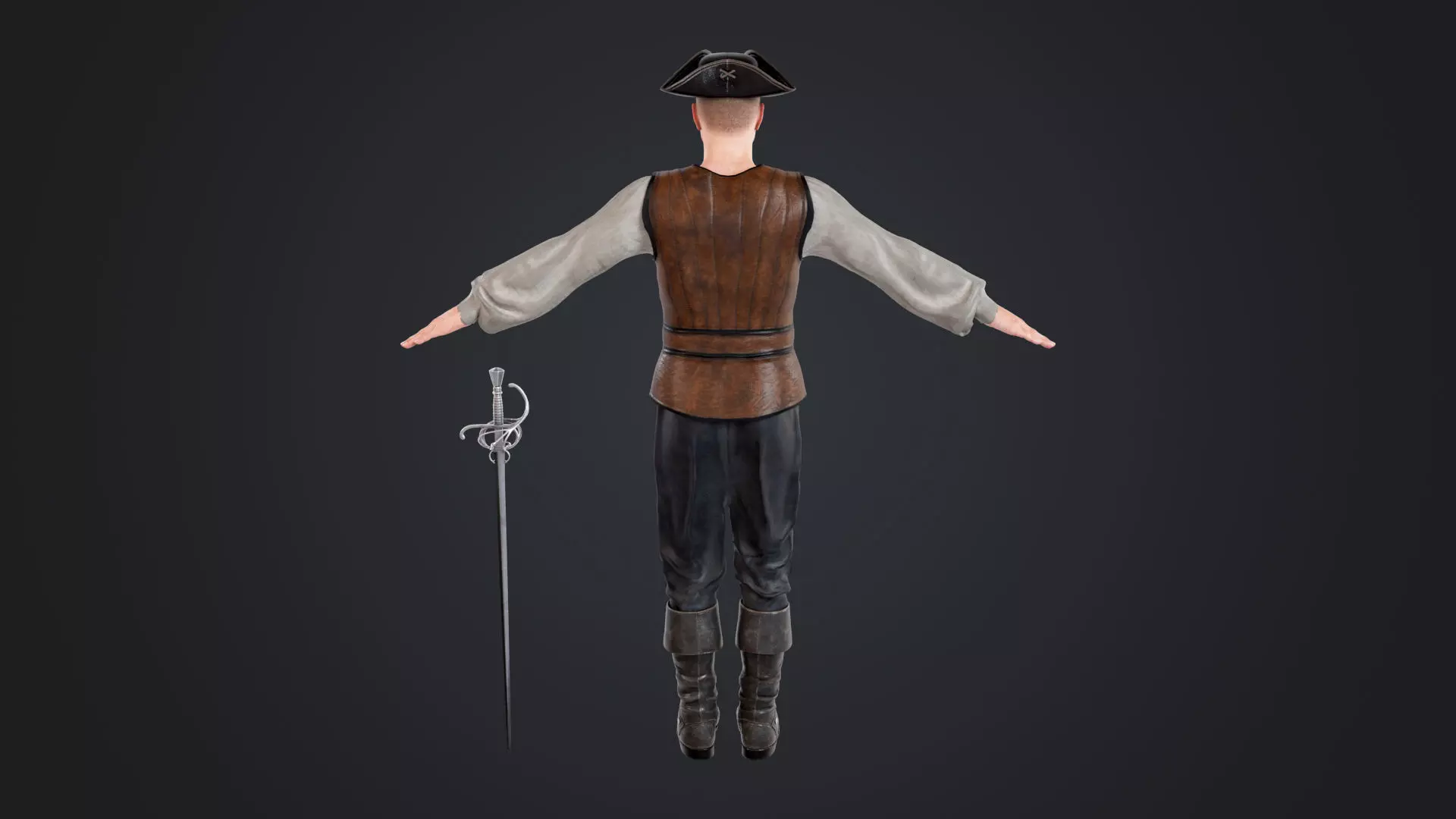 Pirate Low-poly 3D model_7