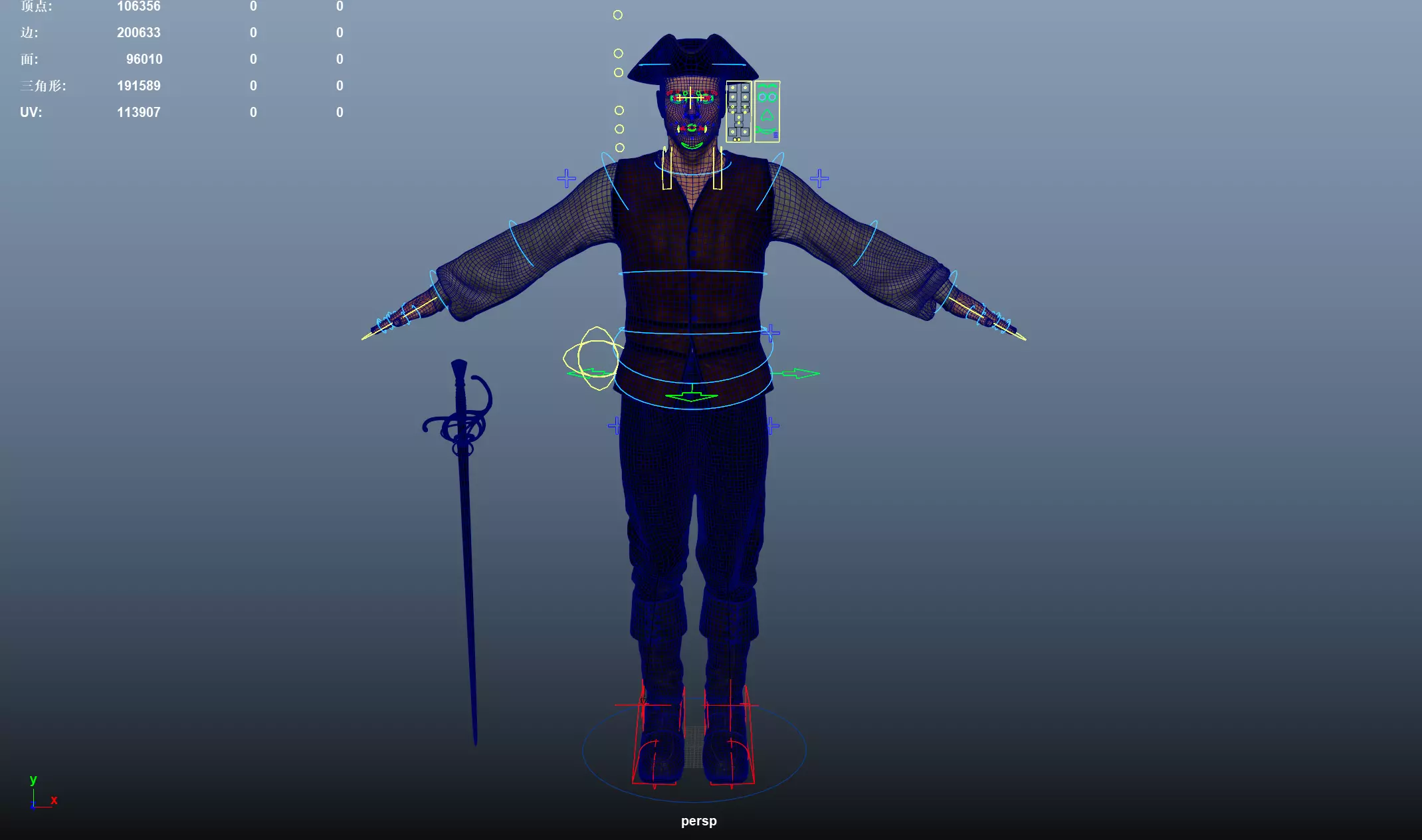 Pirate Low-poly 3D model_21