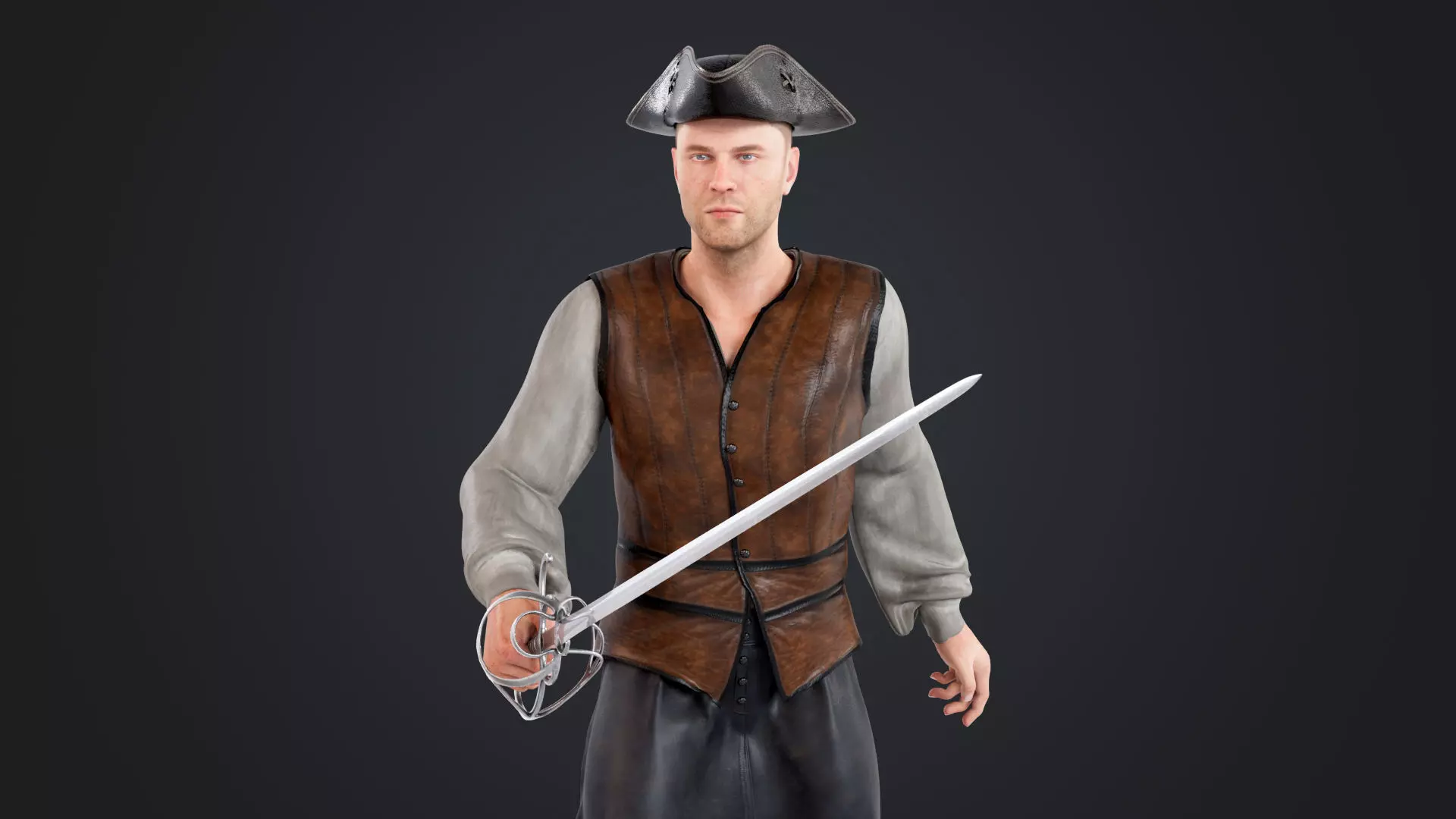 Pirate Low-poly 3D model_18