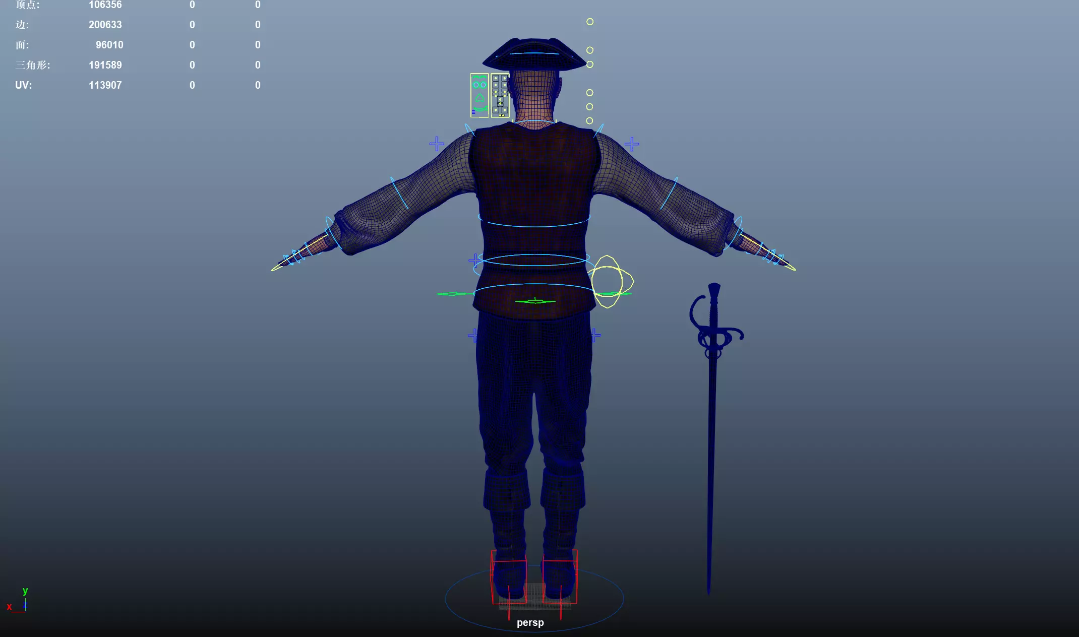 Pirate Low-poly 3D model_25