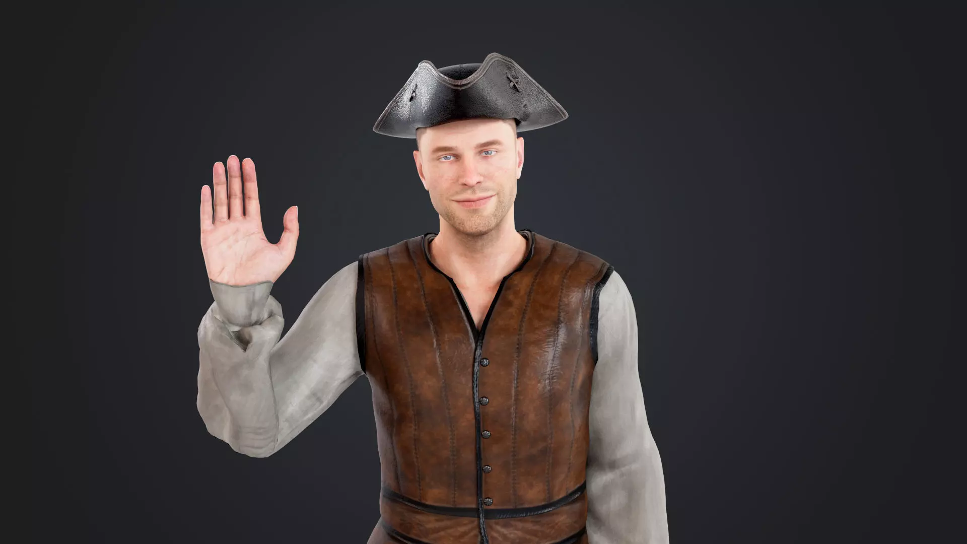 Pirate Low-poly 3D model_19