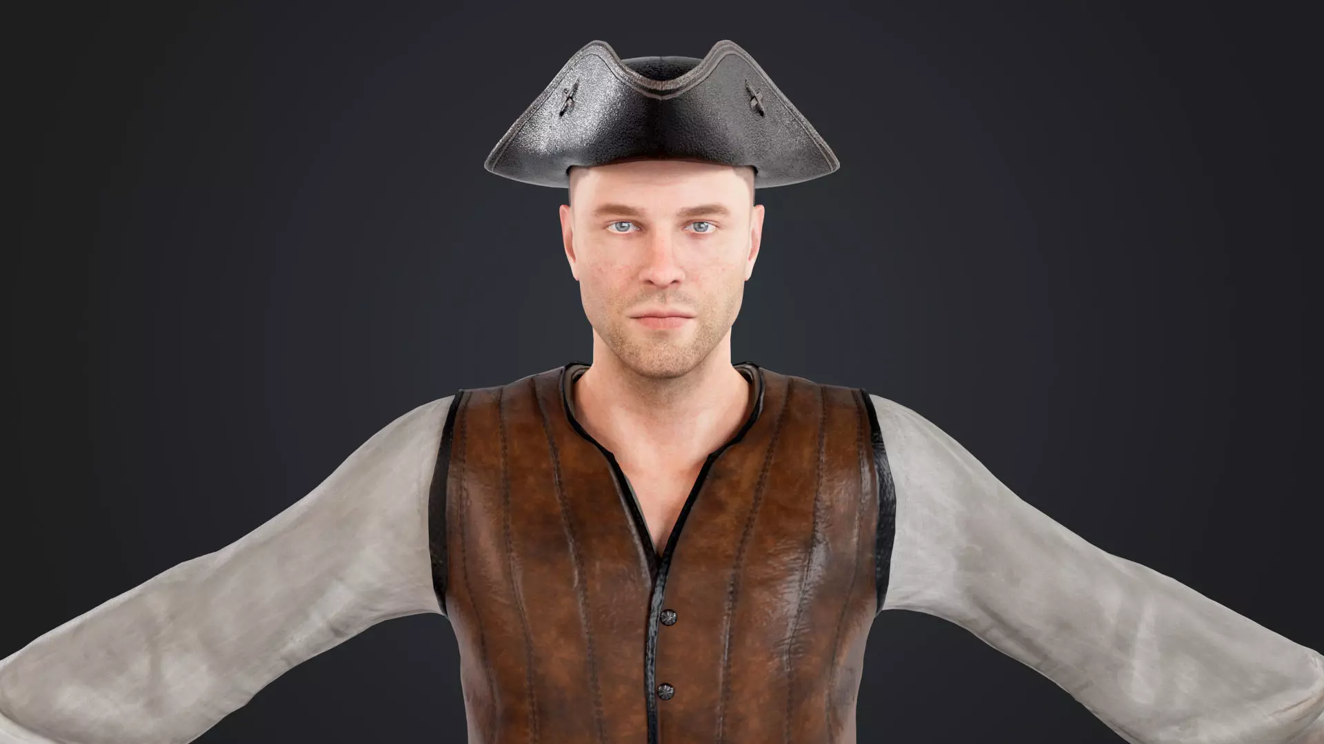 Pirate Low-poly 3D model_8