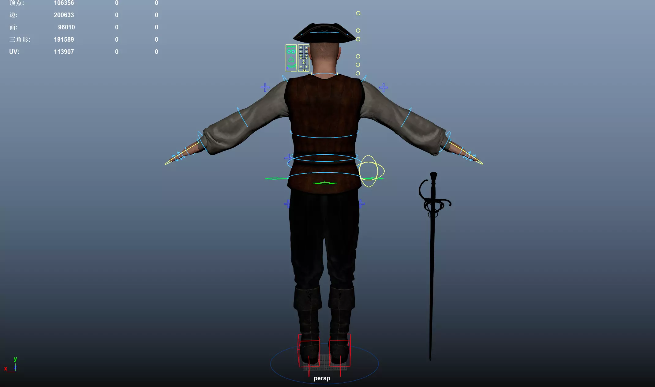 Pirate Low-poly 3D model_23