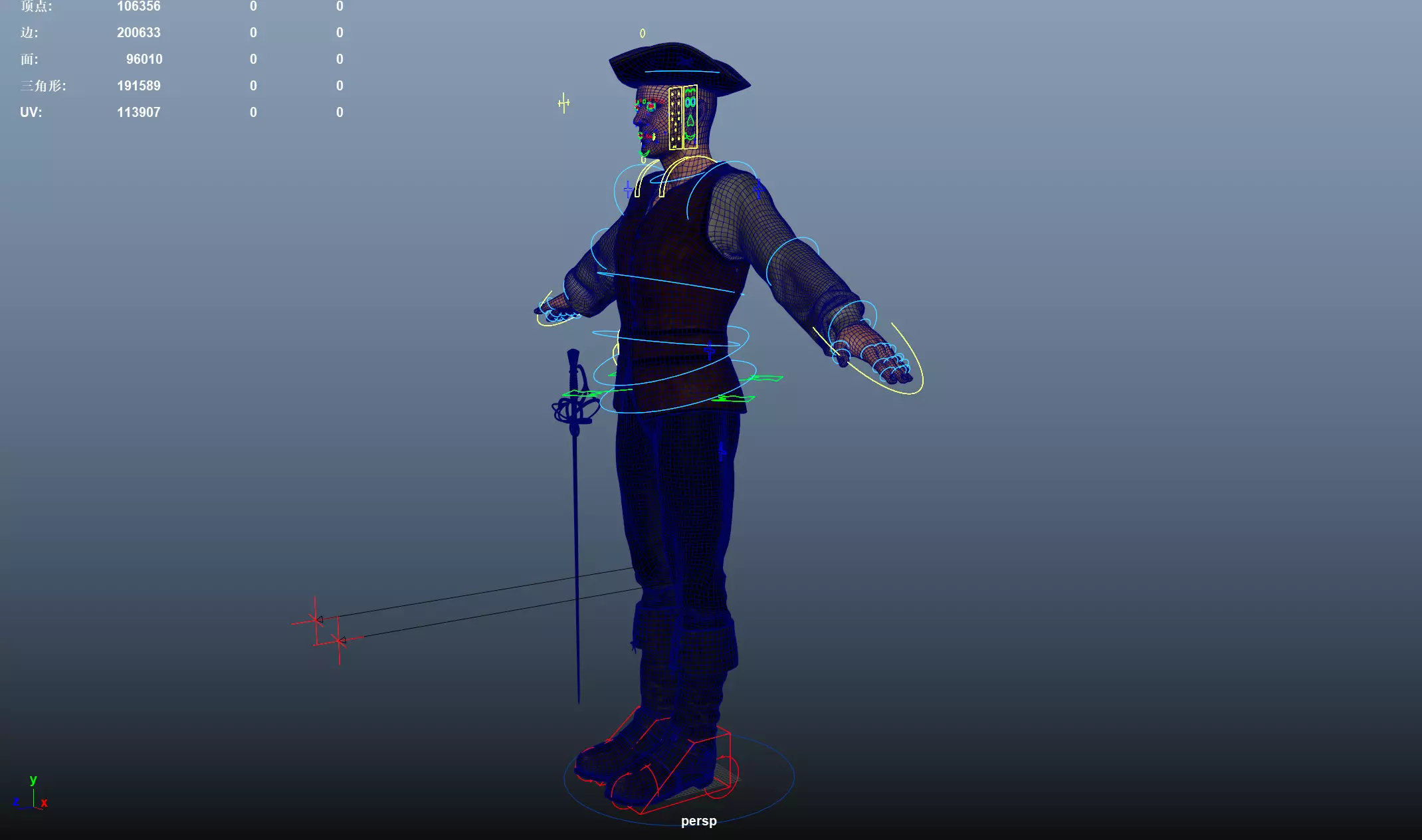 Pirate Low-poly 3D model_24
