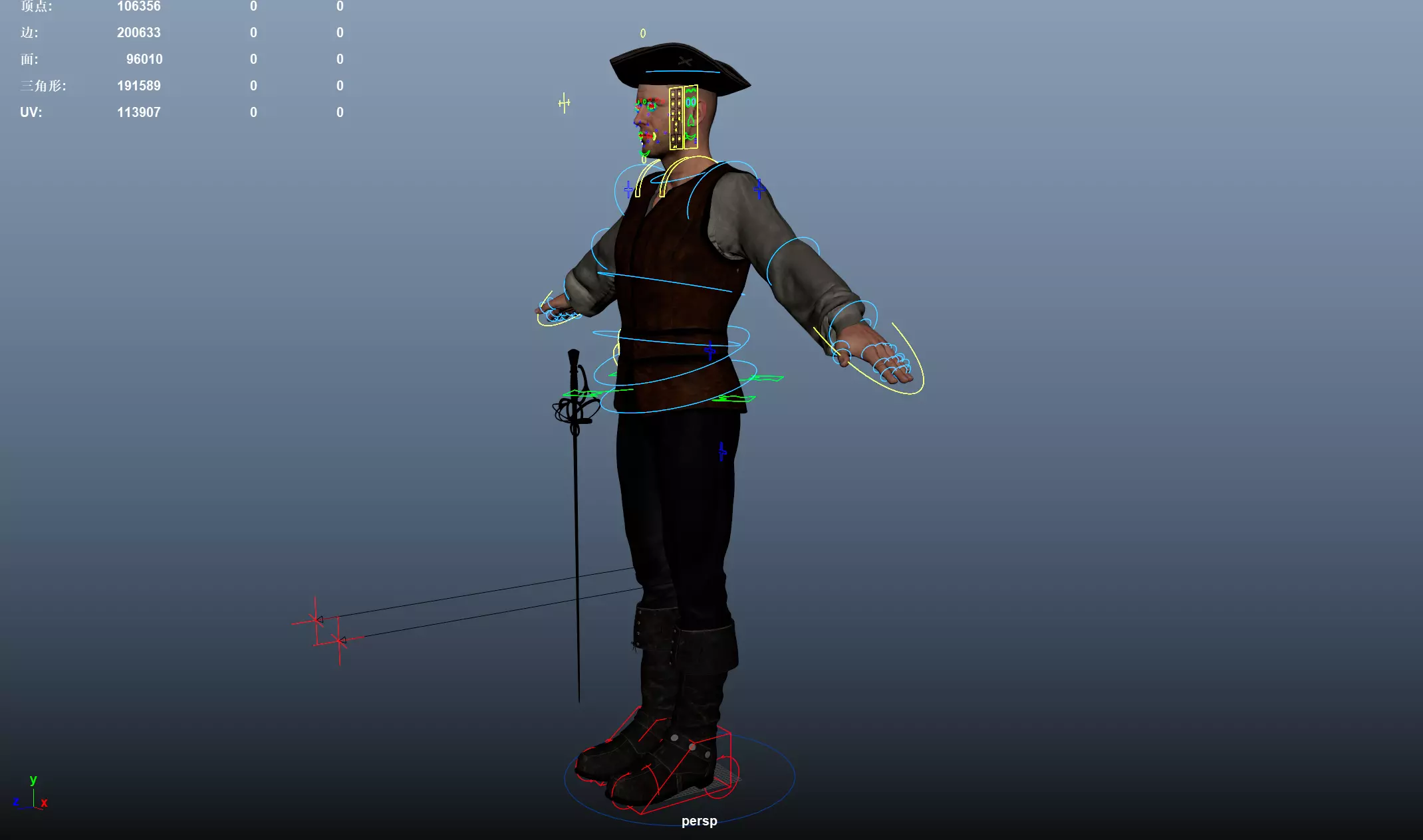 Pirate Low-poly 3D model_22