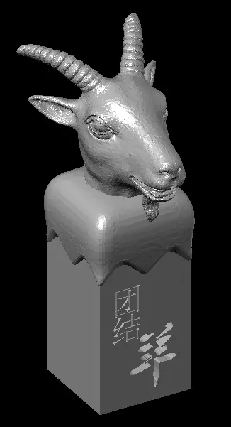 Chinese Zodiac Animal Seal Sculpture Model 3D print model_3