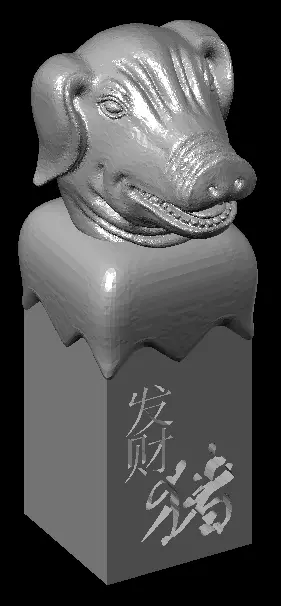 Chinese Zodiac Animal Seal Sculpture Model 3D print model_4