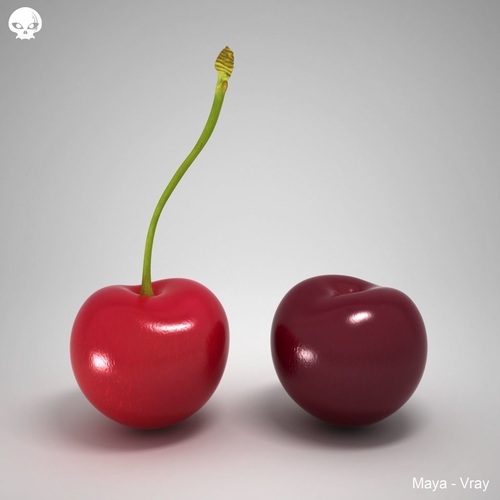 Cherry two cherries 3D model