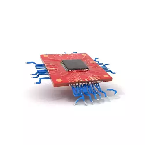 Red Circuit Chip model pack Low-poly 3D model
