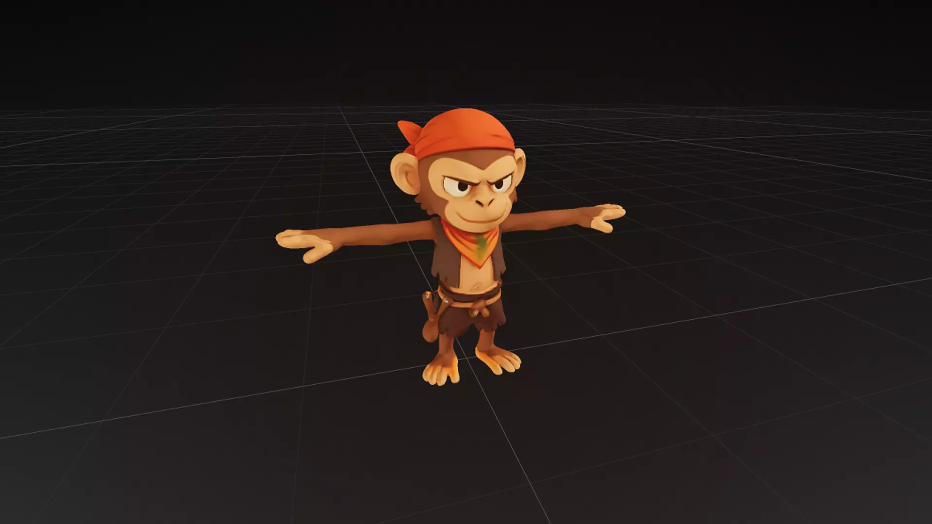 Monkey Adventure   3D Character Low-poly 3D model_1