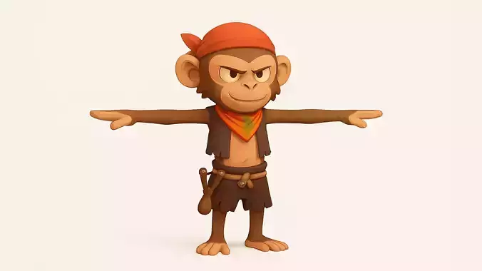 Monkey Adventure   3D Character Low-poly 3D model