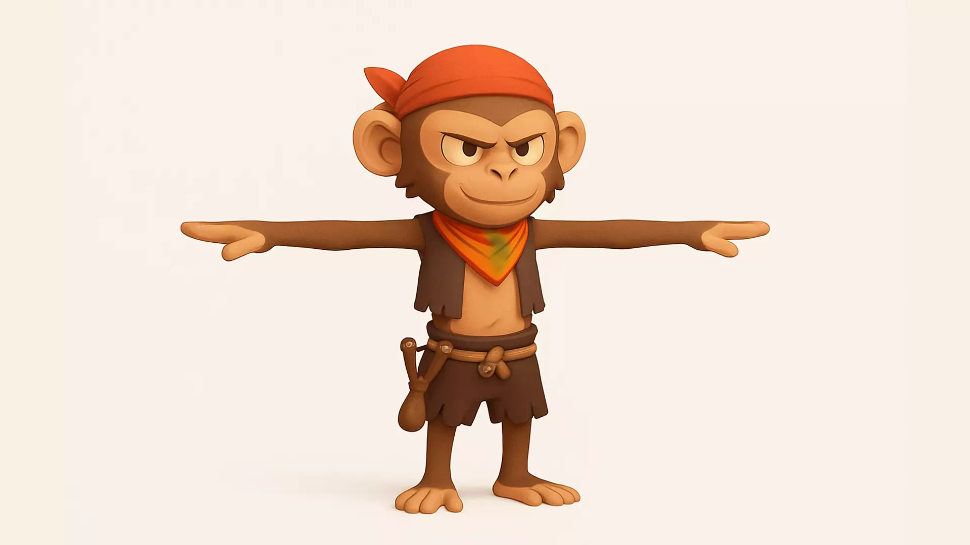 Monkey Adventure   3D Character Low-poly 3D model_0