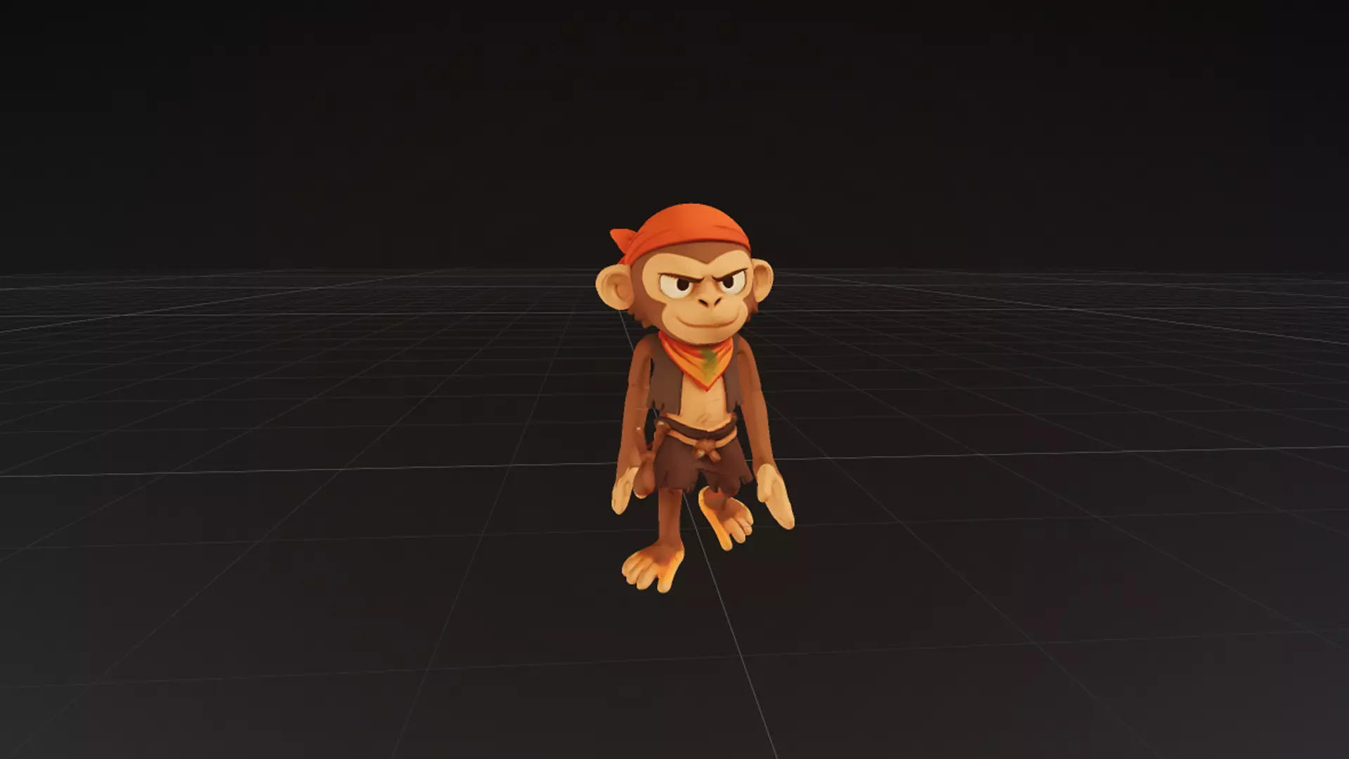 Monkey Adventure   3D Character Low-poly 3D model_3