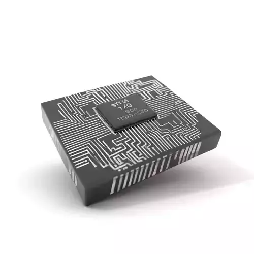 Circuit Chip Metallic model pack Low-poly 3D model