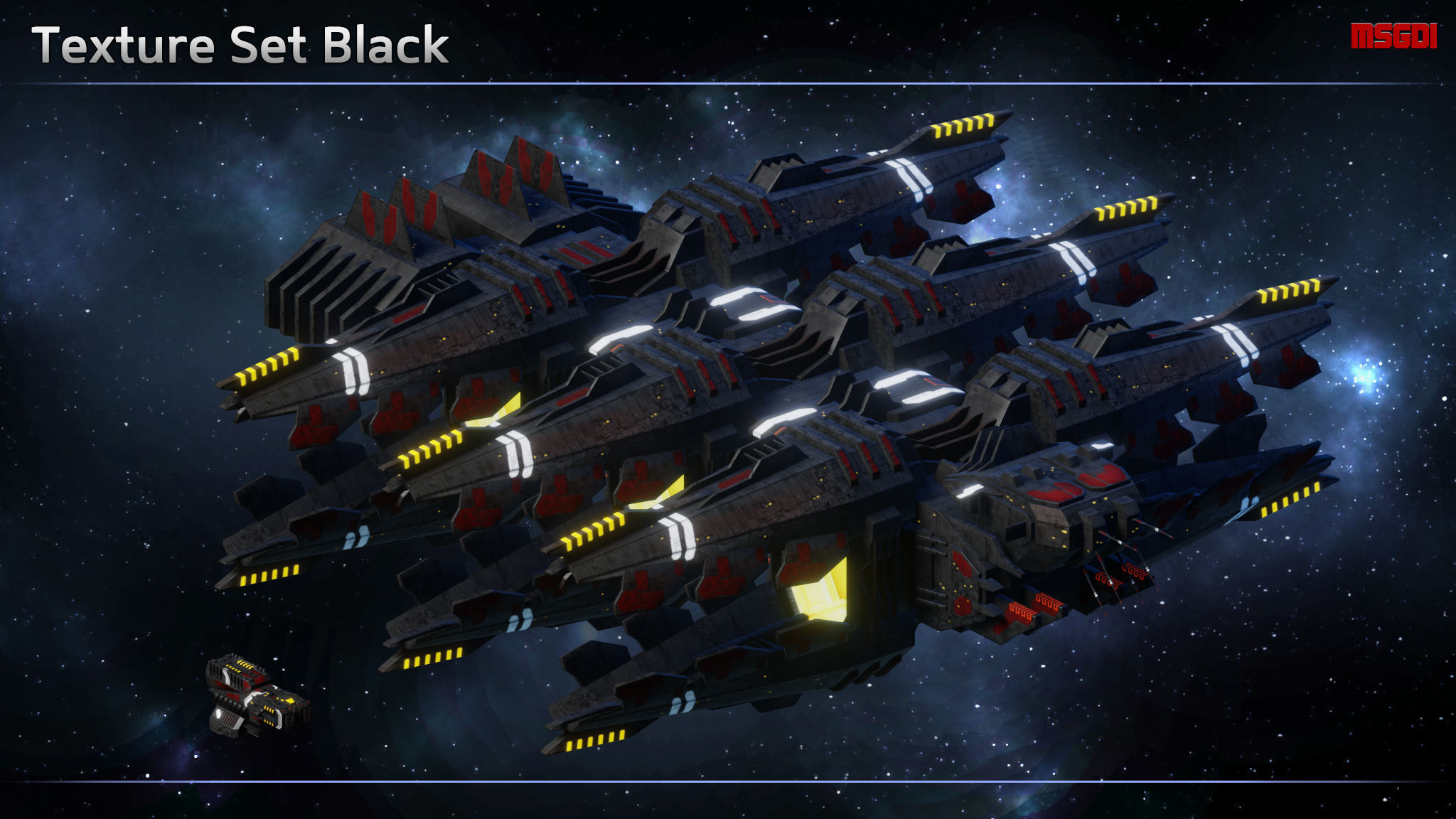 Spaceship Progenitor Resource Ships Low-poly 3D model_4