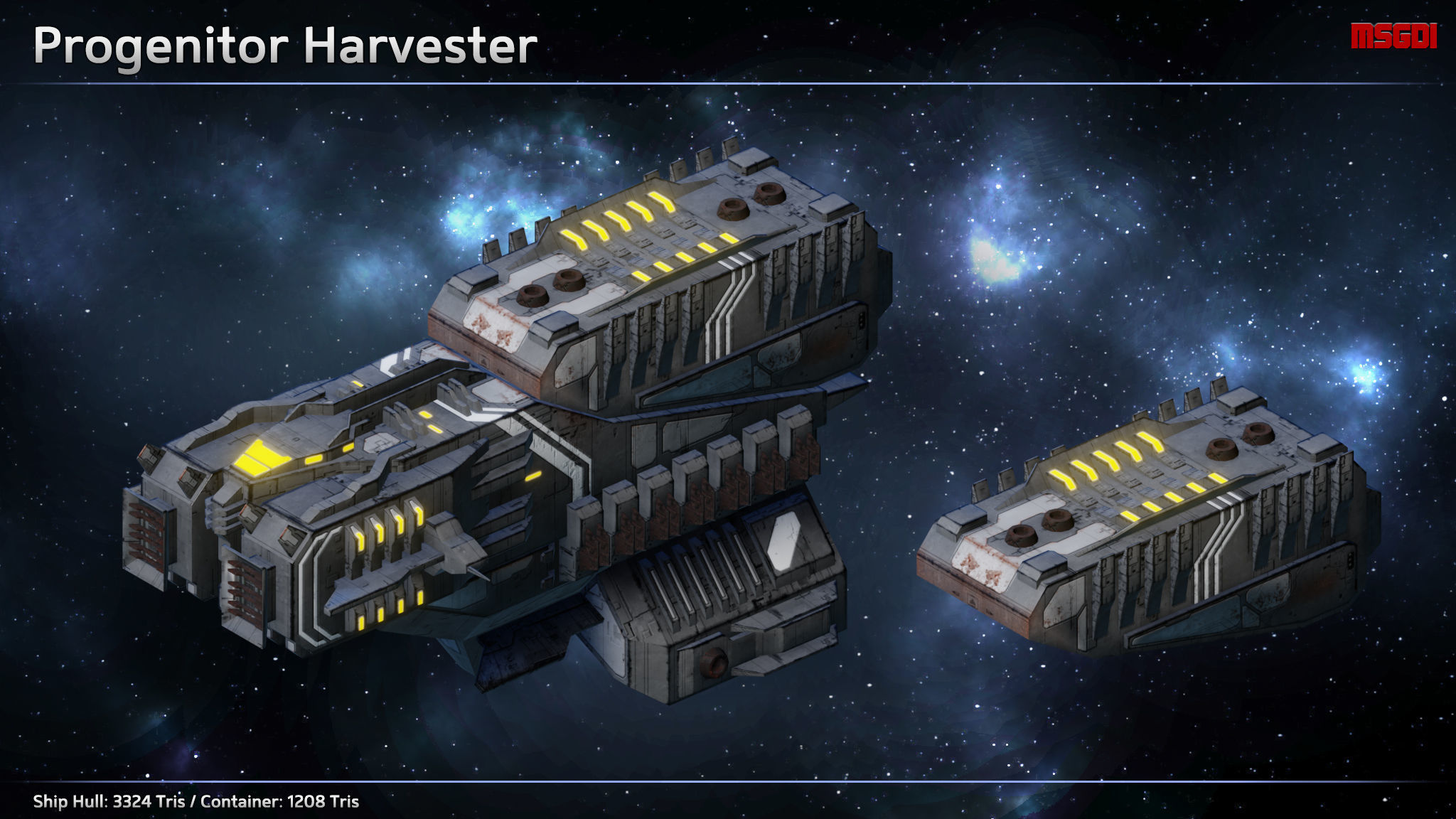 Spaceship Progenitor Resource Ships Low-poly 3D model_2