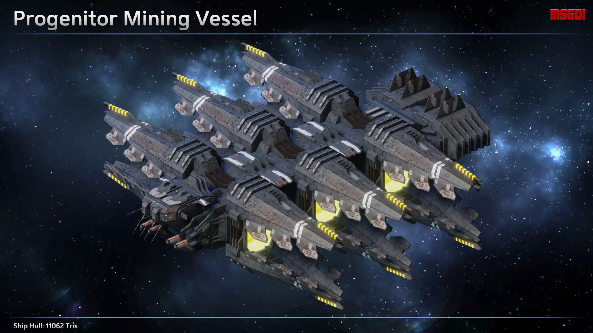 Spaceship Progenitor Resource Ships Low-poly 3D model_0