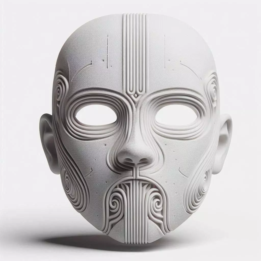 Realistic Human Full Face Mask Model 3D print model