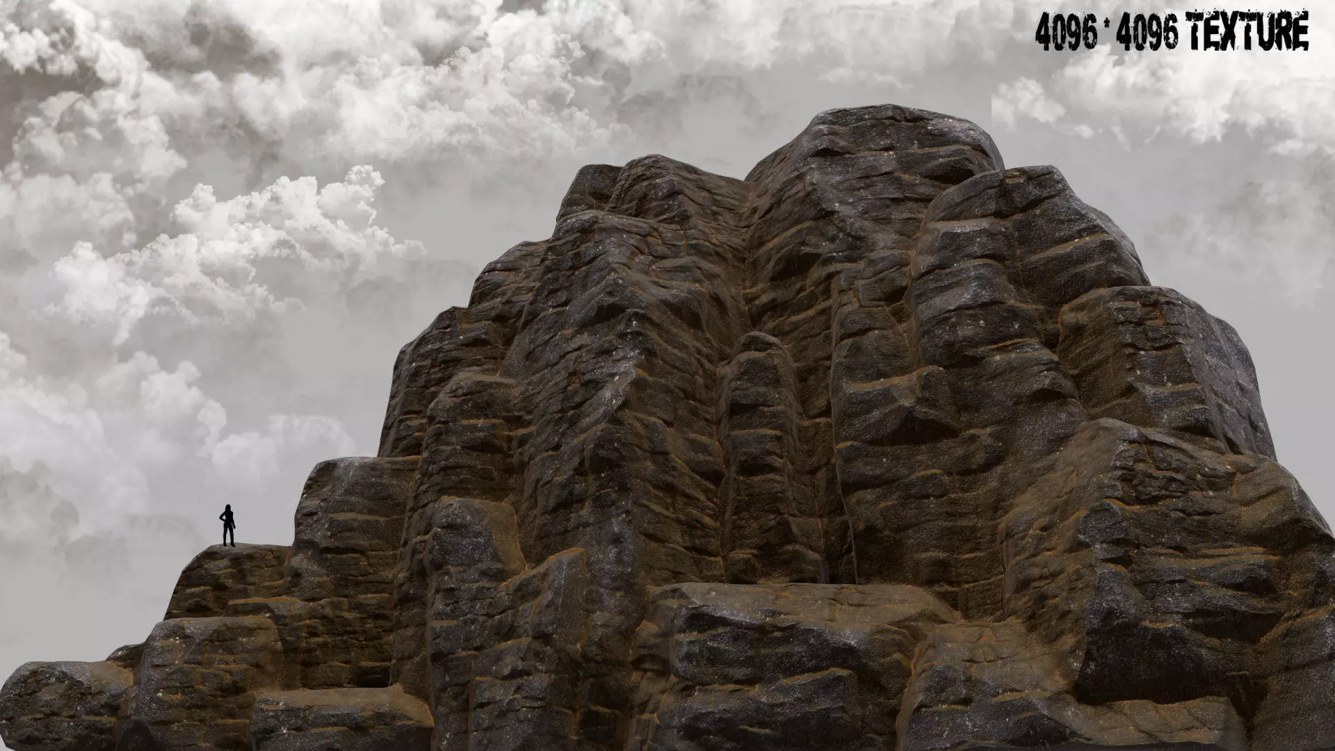 Rock formation Low-poly 3D model_0