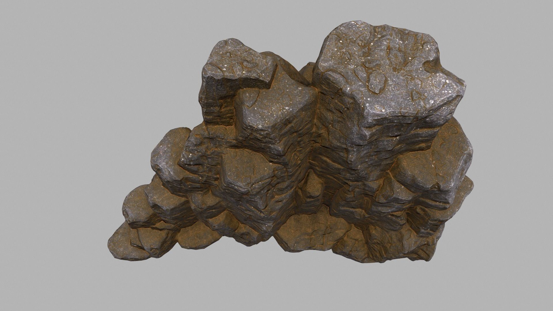 Rock formation Low-poly 3D model_8