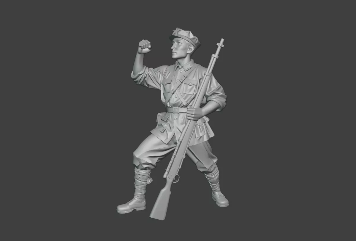 Military sculpture warrior  military battle war hero  soldier 3D print model_3