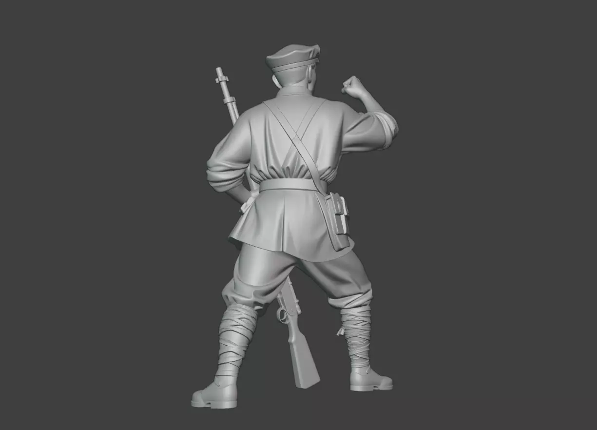 Military sculpture warrior  military battle war hero  soldier 3D print model_6